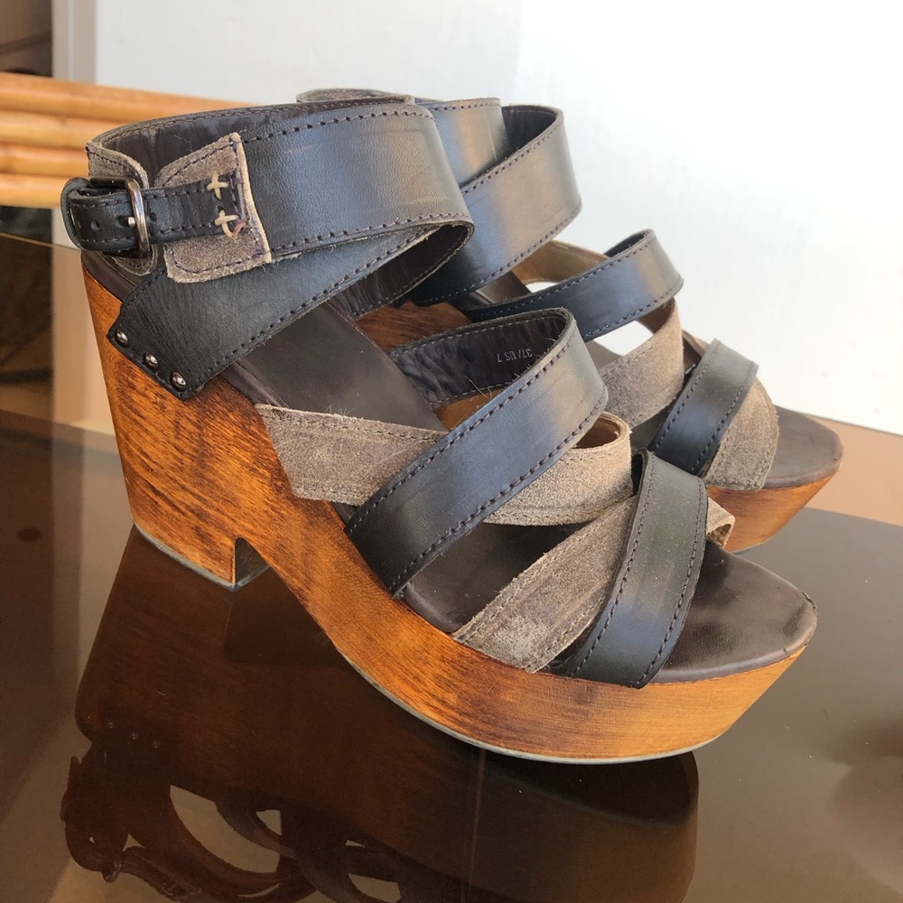 Rag & Bone Leather, Wooden Strappy Platforms